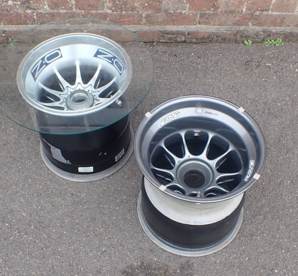 TWO RACING CAR RIMS