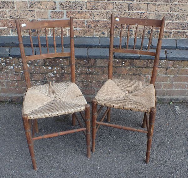 A PAIR OF ARTS AND CRAFTS BEDROOM CHAIRS