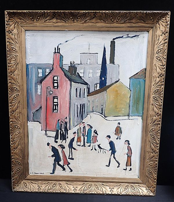BILLY MUMFORD (CONTEMPORARY) A street scene in the manner of L. S. Lowry