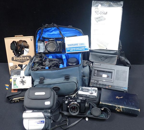 A COLLECTION OF CAMERAS AND RECORDING EQUIPMENT