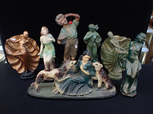 A COLLECTION OF ART DECO FIGURES