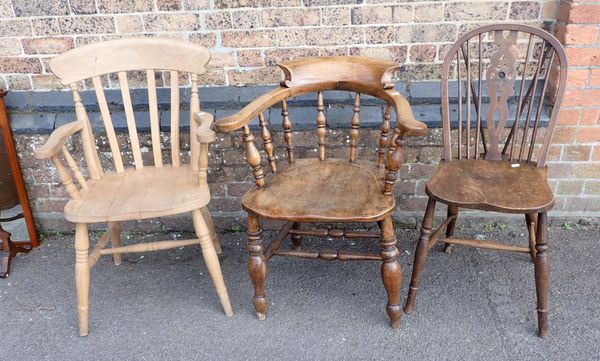A SMOKER'S BOW ARMCHAIR