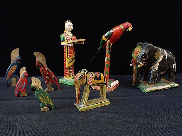 A GROUP OF INDIAN NIRMAL TOYS
