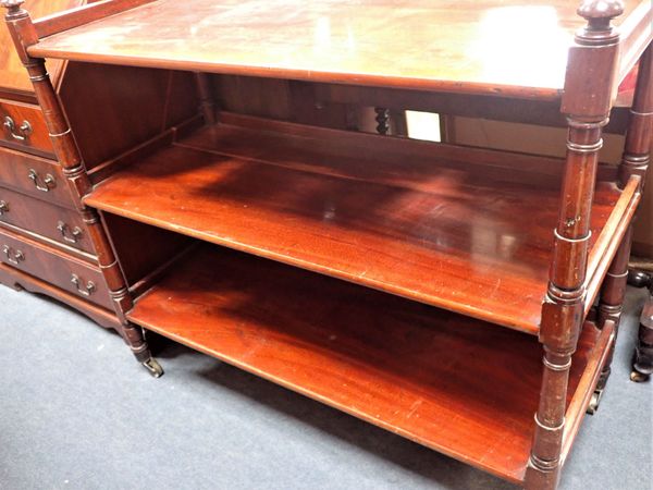 A VICTORIAN MAHOGANY THREE-TIER BUFFET