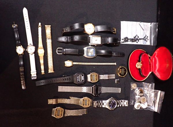 A QUANTITY OF WATCHES AND WATCH PARTS