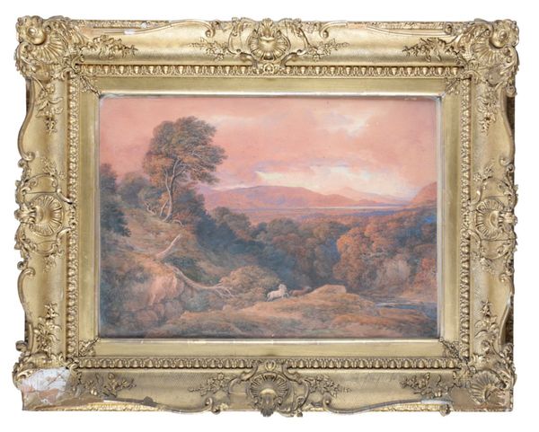 ATTRIBUTED TO JAMES DUFFIELD HARDING (C. 1797/98-1863) A mountainous landscape at dusk