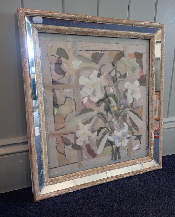 A 20th CENTURY SILK APPLIQUE PICTURE, INDISTINCTLY SIGNED