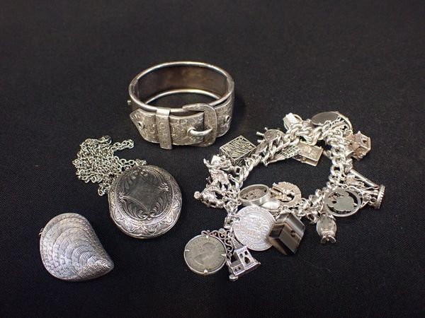 A SILVER CHARM BRACELET