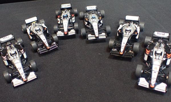 SIX UNBOXED SCALEXTRIC 'McLAREN' F1 CARS