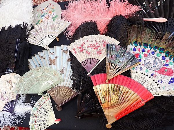 A COLLECTION OF FEATHER AND OTHER FANS