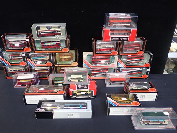 A COLLECTION OF DIE CAST BUSES AND COACHES