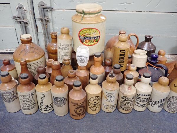 A COLLECTION OF STONEWARE BOTTLES