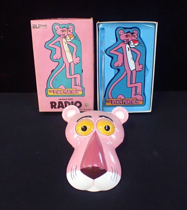 AN ELF TONE PINK PANTHER RADIO, BOXED