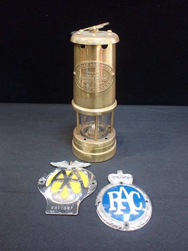 BRASS MINERS LAMP; BRITISH COAL MINING COMPANY WALES UK