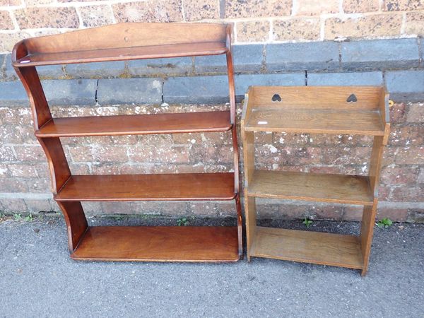 A SET OF VICTORIAN MAHOGANY WALL SHELVES