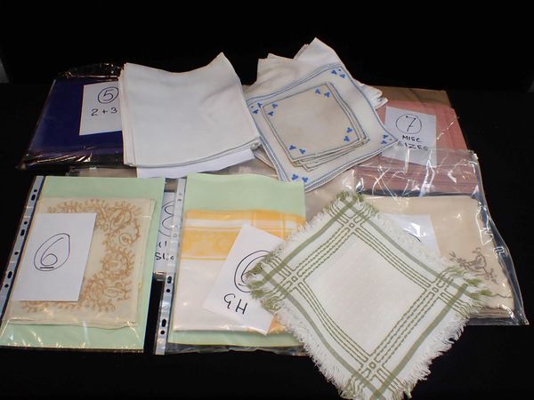 A QUANTITY OF OLD LINENS