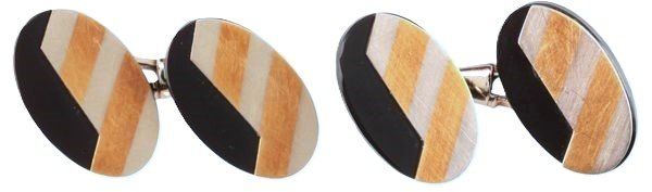 A PAIR OF VINTAGE CHEVRON CUFFLINKS