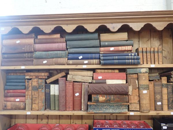 A COLLECTION OF BOOKS, MANY LEATHER BOUND