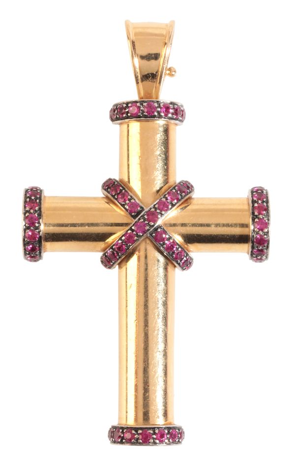 THEO FENNELL: A RUBY CROSS PENDANT