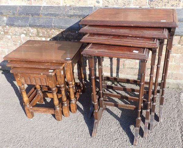 A MAHOGANY QUARTETTO NEST OF TABLES