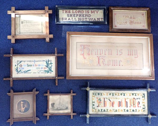 FIVE VICTORIAN FRAMED TEXTS