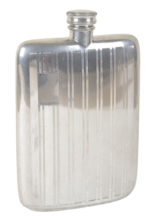 JAMES DIXON & SONS LTD OF SHEFFIELD: A SILVER PLATED SPIRIT FLASK