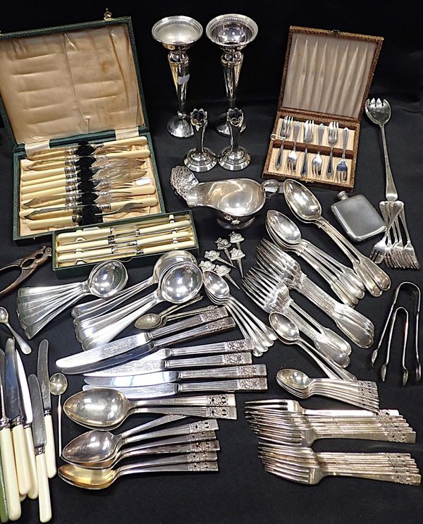 A QUANTITY OF SILVER-PLATED WARE