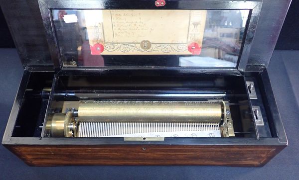 A 19th CENTURY CYLINDER MUSICAL BOX, ATTRIBUTED TO L'EPEE
