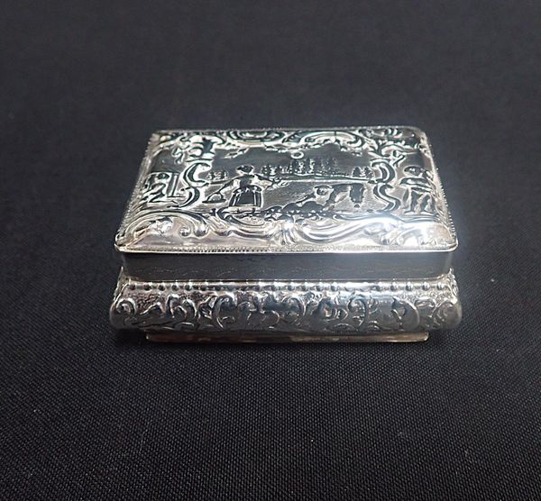 A CONTINENTAL SILVER REPOUSSE BOX