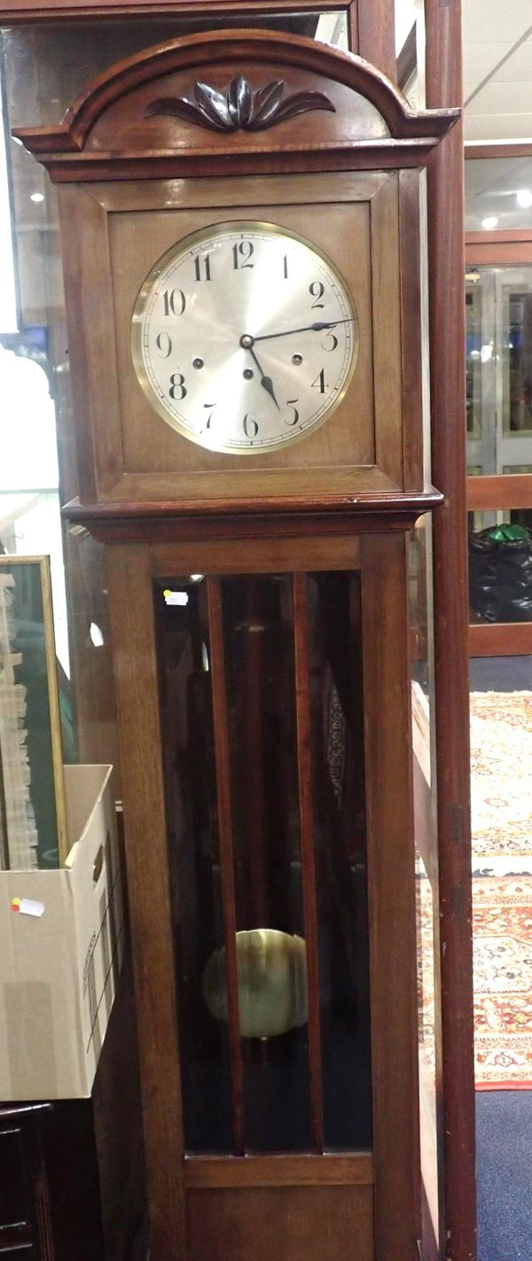 A 1920s MAHOGANY LONGCASE CLOCK