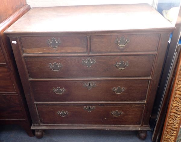 A LATE 17th/18th CENTURY OAK CHEST OF DRAWERS