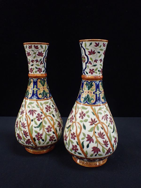 A PAIR OF AUSTRIAN STYLE VASES