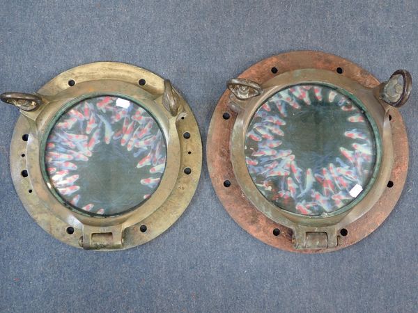 TWO BRONZE PORTHOLES