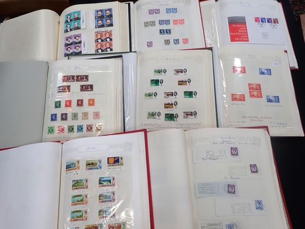 EIGHT ALBUMS OF GB POSTAGE STAMPS, REGIONAL ISSUES