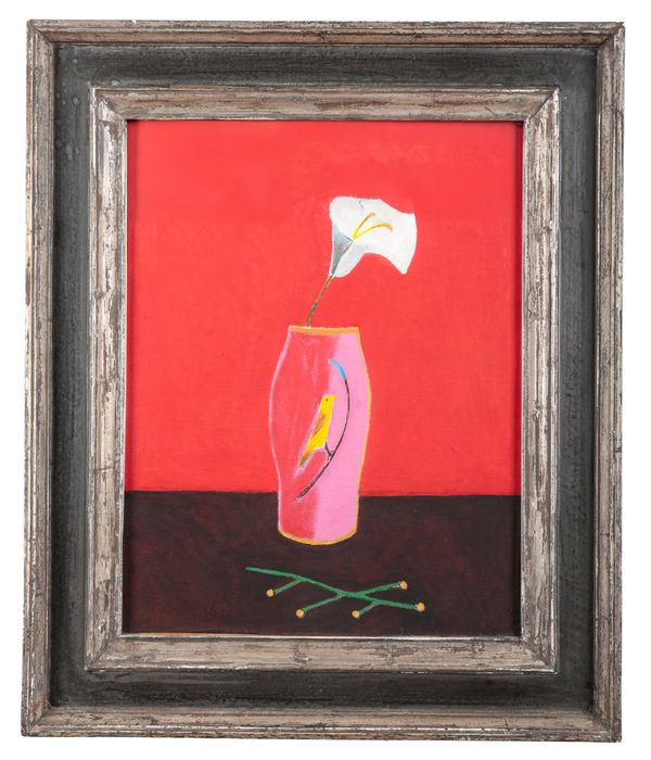 *CRAIGIE AITCHISON (1926-2009) Still life with a lily in a pink bird vase