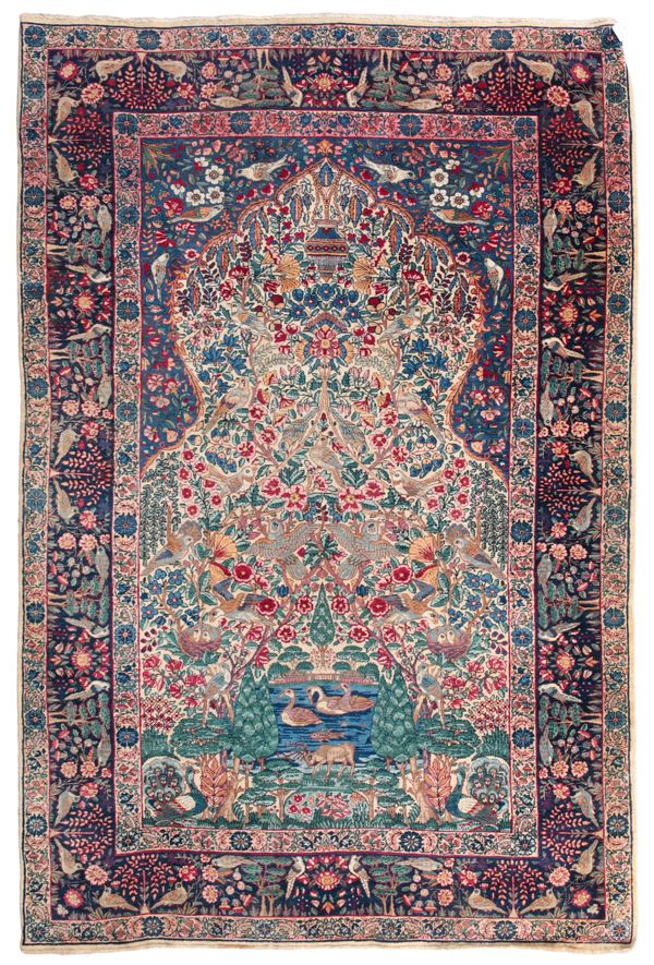 A KERMAN LAVAL PICTORIAL RUG