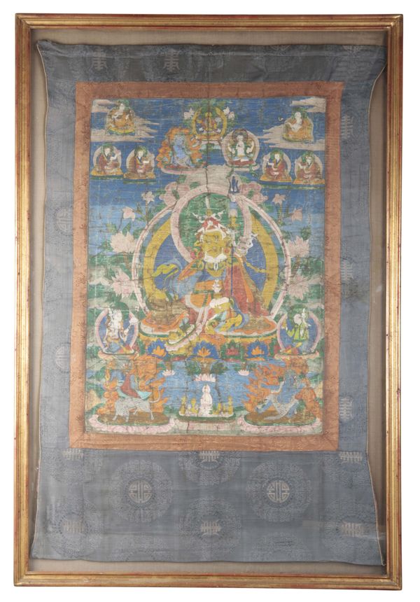 A TIBETAN PADMASAMBHAVA THANGKA