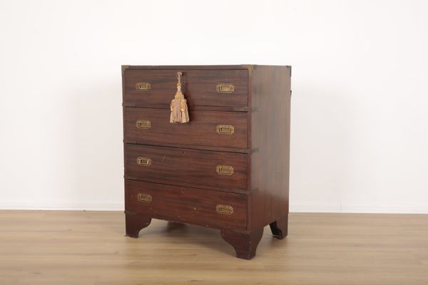 A MAHOGANY CAMPAIGN SECRETAIRE