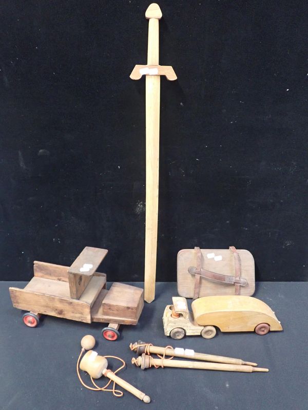 A SOMERVILLE TOYS WOODEN ARTICULATED TRUCK