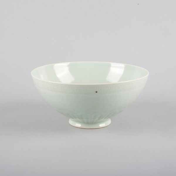 A CHINESE PORCELAIN CELADON GLAZED 'LOTUS SEED' BOWL