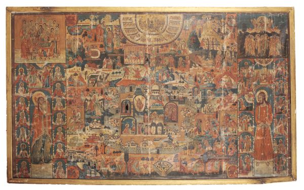 EASTERN ORTHODOX SCHOOL A Proskynetarion, or pilgrim souvenir icon