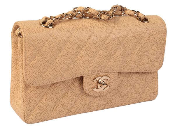 CHANEL: A CAVIAR LEATHER MEDIUM DOUBLE FLAP SHOULDER BAG