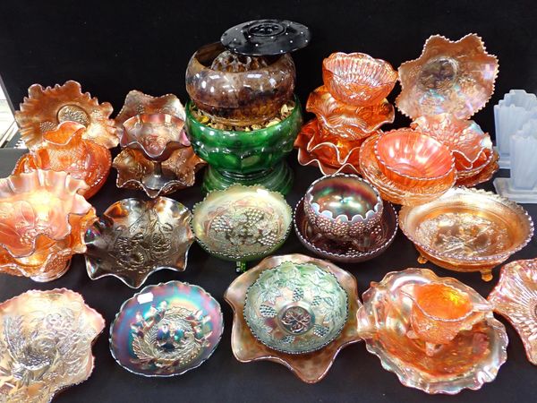 A COLLECTION OF CARNIVAL GLASS