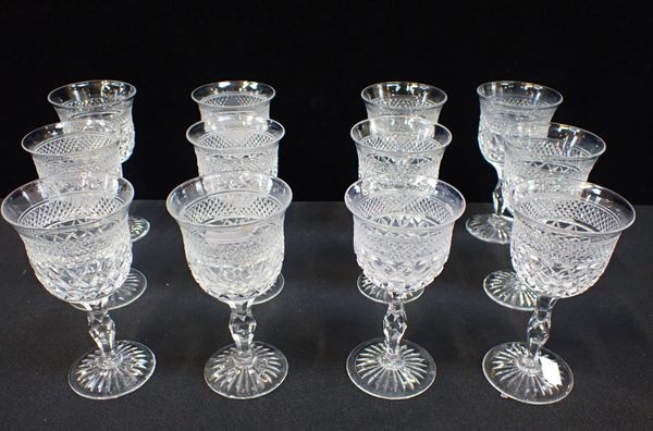 A SET OF TWELVE WEBB WINE GLASSES