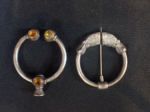 TWO SCOTTISH WHITE METAL  BROOCHES