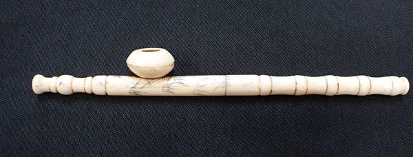 A JAPANESE BONE OPIUM PIPE