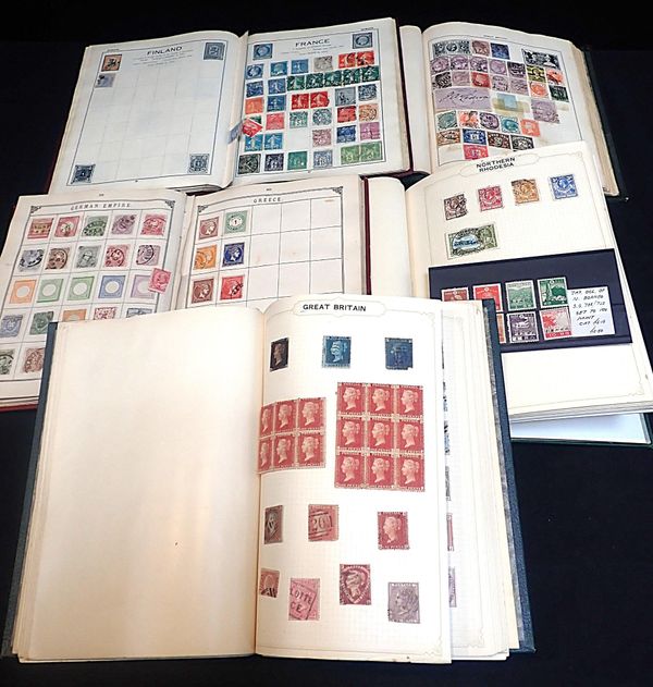 FIVE ALBUMS OF UK, COMMONWEALTH AND WORLD STAMPS