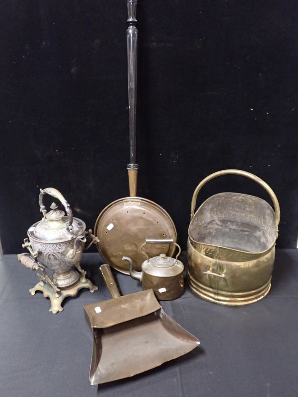 A VICTORIAN PLATED KETTLE ON STAND