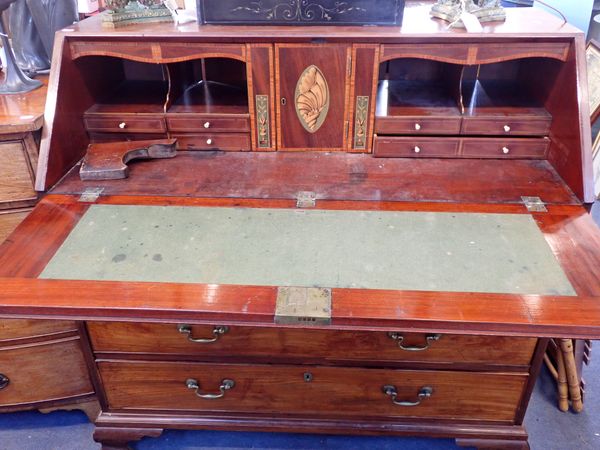 A GEORGE III MAHOGANY BUREAU