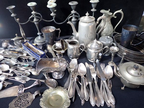 A QUANTITY OF SILVER-PLATED WARE